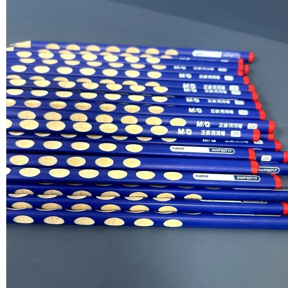 30 Pack Ergonomic Triangular Shape Wood Pencils Three Flat Sides Sharpened‎ Blue